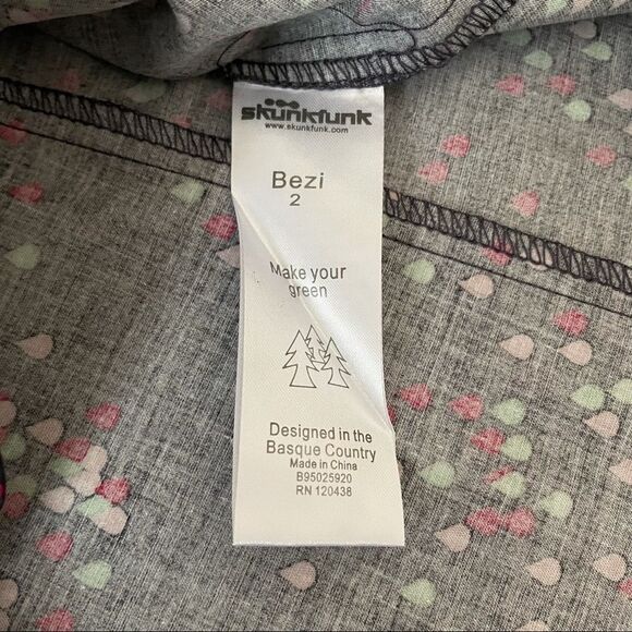 Skfk Skunkfunk Bezi Long Sleeve Print Shirt Blue Size 2 - Picture 9 of 11